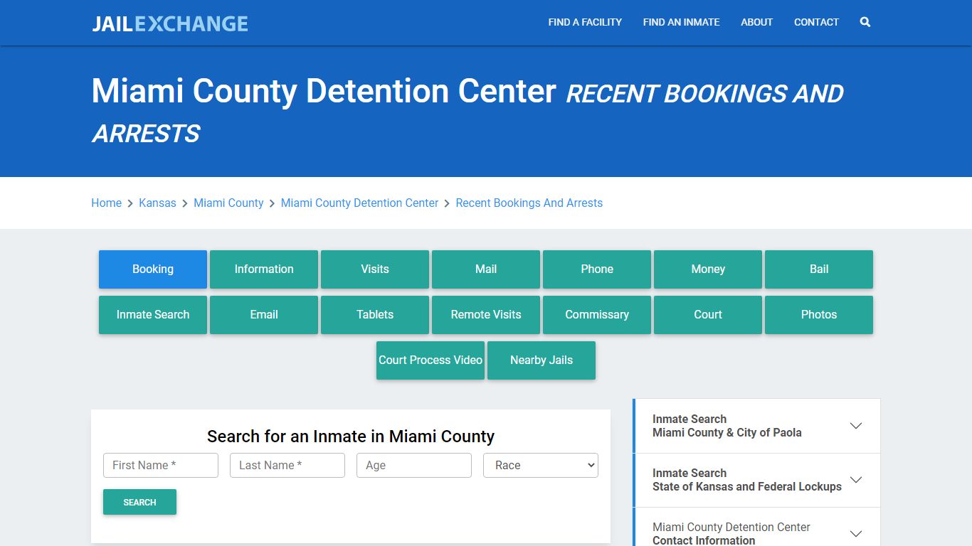 Miami County Detention Center Recent Bookings And Arrests - Jail Exchange